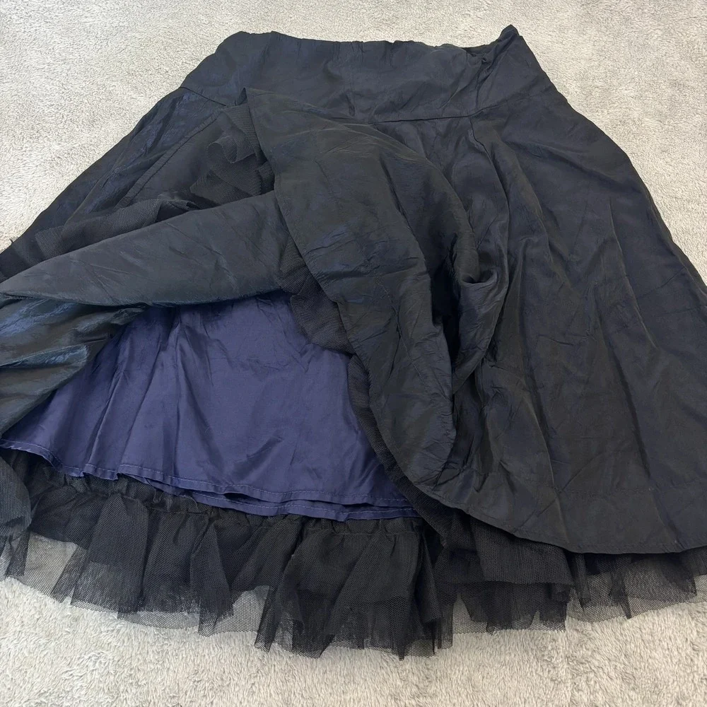 Monkey Wear Skirt Girls 16 Dark Blue Iridescent Tulle Fairy Grunge Festival Rave - Picture 5 of 12
